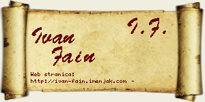 Ivan Fain vizit kartica